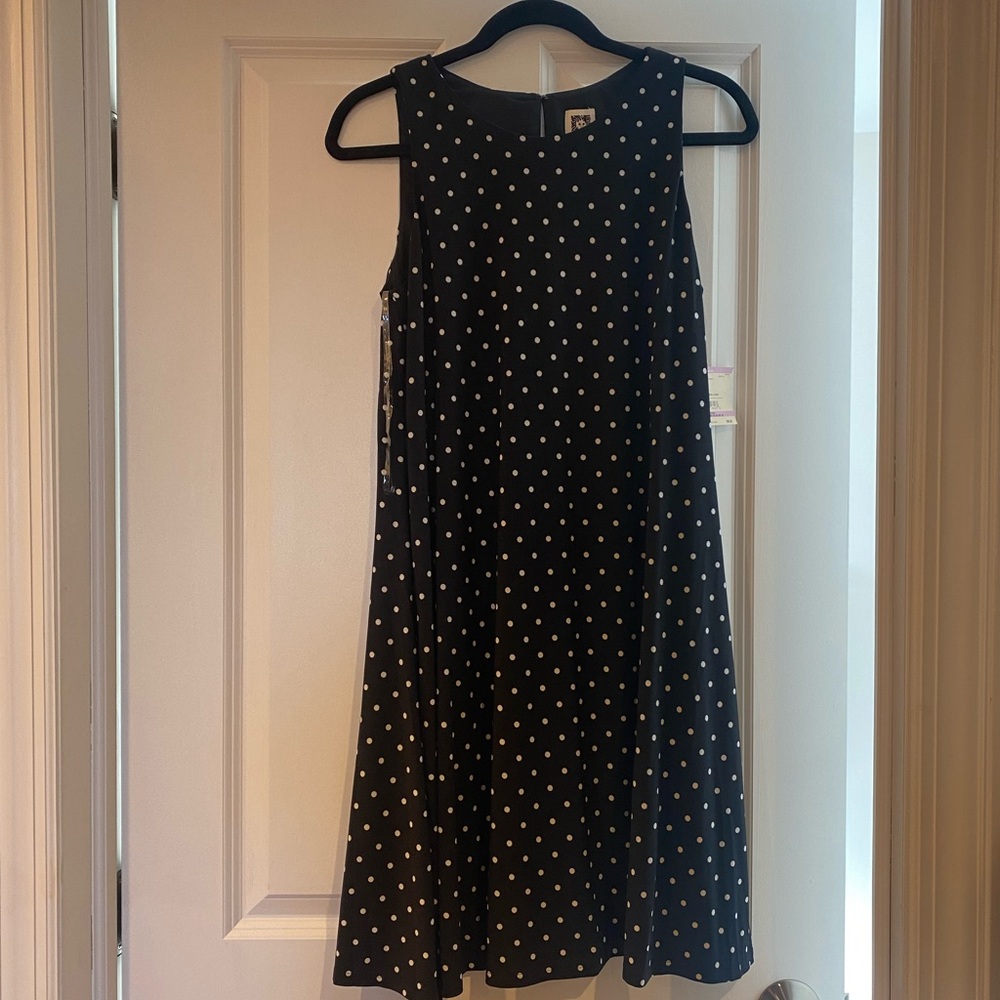 Black & White Summer Shift Dress - Polka Dots